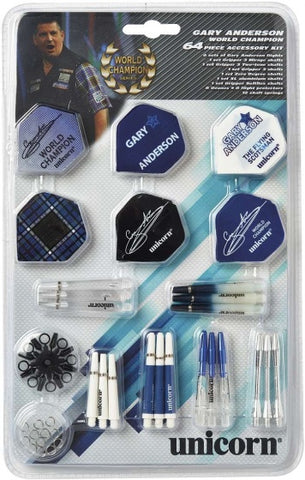 Accessoiresset gary anderson 64-delig blauw/wit
