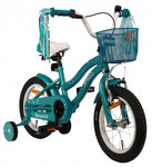 Flower 14 inch 22 cm meisjes terugtraprem turquoise