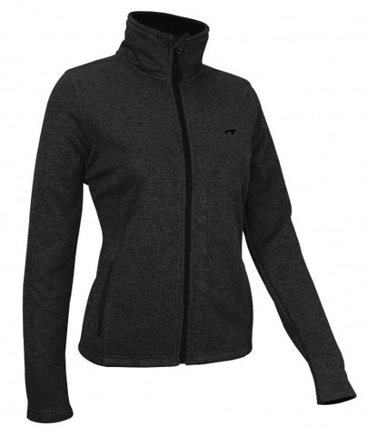 Outdoorjack Fleece Dames Zwart/Grijs Maat L (40)