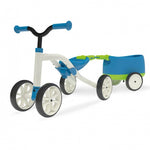 Quadie loopfiets met trailer Jongens Blauw/Groen