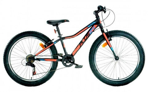 Mountainbike 24 inch 38 cm junior 6v v-brake zwart/oranje