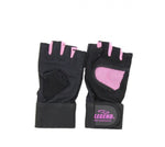 Fitness handschoen legend mesh zwart/roze maat L