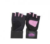 Fitness handschoen legend mesh zwart/roze maat L