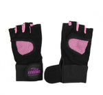 Fitness handschoen legend mesh zwart/roze maat L