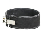 Powerlifting fitness riem lever zwart suede leer maat M