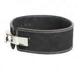 Powerlifting fitness riem lever zwart suede leer maat M