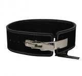 Powerlifting fitness riem lever zwart suede leer maat M