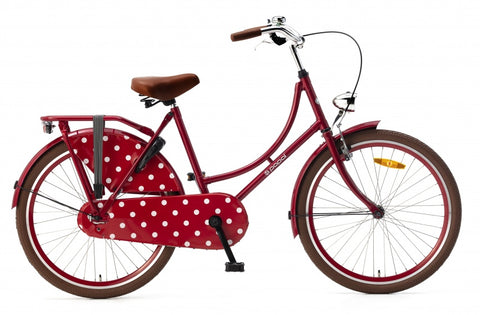Omafiets 24 Inch 42 cm Meisjes 3V Terugtraprem Rood