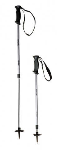 wandelstok 130 cm aluminium/polypropyleen zilver/zwart