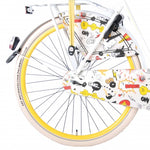 Cartoon 28 Inch 56 cm Dames Terugtraprem Wit