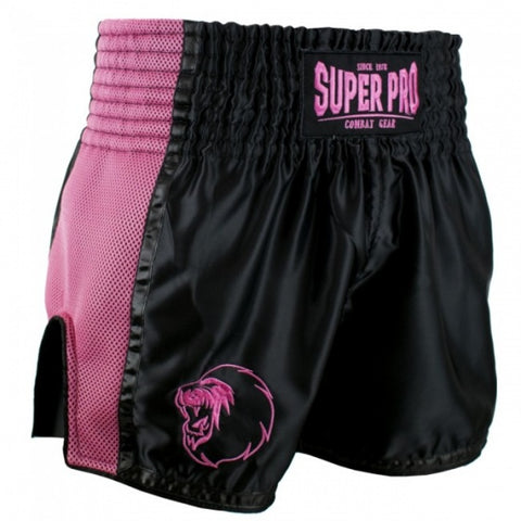 Super Pro Combat gear kickboksshort brave zwart/roze