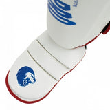 Scheenbeschermers vechtsport rood/wit/blauw maat xl