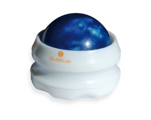 massageroller 6,5 cm wit/blauw