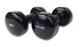 dumbbells vinyl 2 x 5 kg zwart