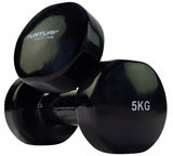 dumbbells vinyl 2 x 5 kg zwart