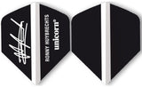 Authentic 75 micron big wing flights zwart/wit 3 stuks