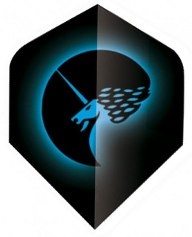 Flights core zwart/blauw met unicorn-logo 75 micron
