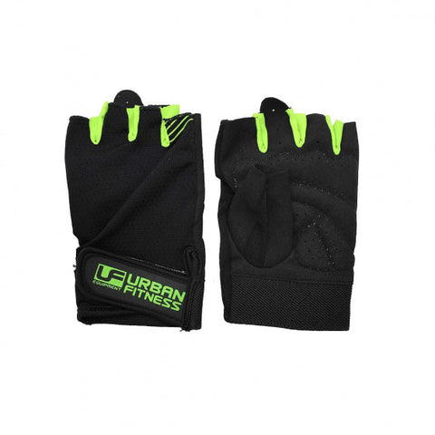 Urban Fitness Fitness-handschoenen katoen zwart/groen