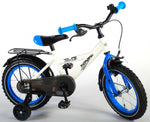 Thombike 14 inch 23,5 cm jongens terugtraprem wit/blauw
