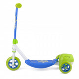 3-wiel kinderstep bubble scooter jongens voetrem groen/blauw