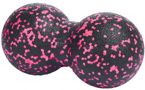 dubbele massageballen zwart/roze 16 cm